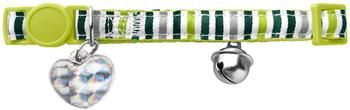 Hunter HUNTER Katzenhalsband Glossy Stripes mit Glöckchen grün