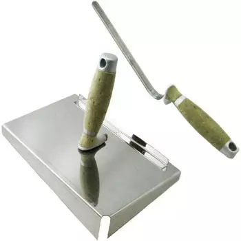 Hangato Fugblech Edelstahl 245x155mm mit Fugenkelle 10mm Ledergriff (CT04_L_10MM)