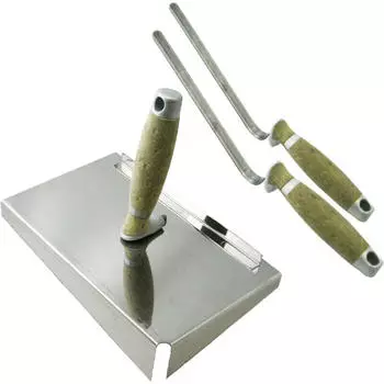 Hangato Fugblech & Fugenkelle Edelstahl Ledergriff 10/12mm (SET_CT04_L)