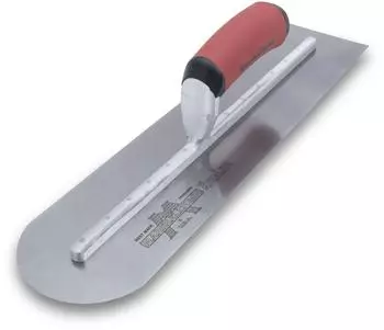 Marshalltown Glättkelle, vorne rund, DuraSoft Griff, Carbonstahl, 406x102mm (MXS66RED)