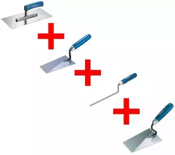 Jung Henkelmann Henkelmann Kellen-Set 4-tlg. Maurerkelle, Putzkelle, Fugenkelle, Glättekelle (40000400)