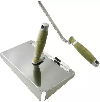 Hangato Fugblech Edelstahl mit Fugenkelle 12mm Ledergriff (CT04_L_12MM)