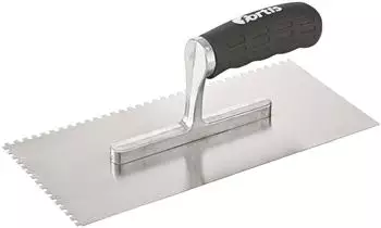 Fortis Gl&auml;ttekelle gezahnt, rostfrei, 4x4mm, Softgriff