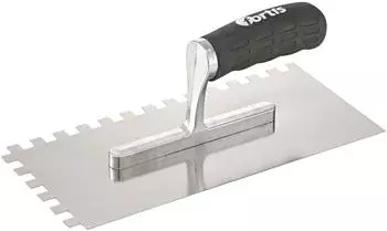 Fortis Gl&auml;ttekelle gezahnt 10x10mm, rostfrei, Softgriff