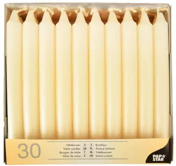 Papstar Tafelkerzen 21/196 (30 Stk.) creme