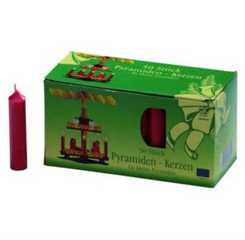 KCB Pyramidenkerzen &Oslash;1,4x7cm 50 Stk. rot
