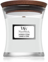 Woodwick Lavender & Cedar Duftkerze mit Holzdocht 85 g, Grundpreis: &euro; 129,- / l