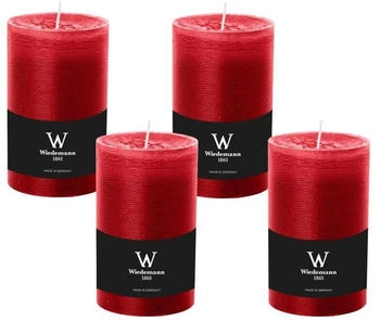Wiedemann Kerzen Marble Rustik 68/80mm 4 Stk. rubin