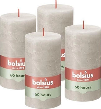 Bolsius Rustik Shine 130/68mm (4 Stk.) hellgrau