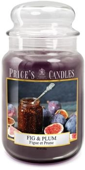 Price's Candles Price's - Fig & Plum Large Jar - Sweet Delicious Quality Fragrance - Long Lasting Scent - Up to 150 Hour Burn Time