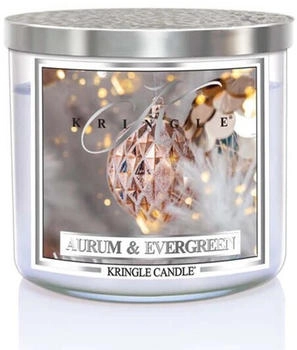 Kringle Candle Aurum & Evergreen 3 Docht Duftkerze 411g