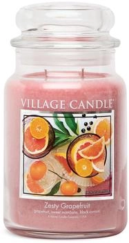 Village Candle Duftkerze im Glas (groß) Zesty Grapefruit Tradition Edition mit 2-Docht Technologie