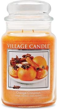 Village Candle Duftkerze im Glas, Orange Zimt, Apothekerglas, 602 ml, 595 g