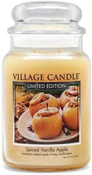 Village Candle Spiced Vanilla Apple Duftkerze im Glas, groß, 602 ml, elfenbeinfarben