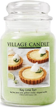 Village Candle Duftkerze im Glas (groß) Key Lime Tart Tradition Edition mit 2-Docht Technologie