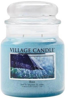 Village Candle Regen Duftkerze im Glas, 454 g, blau, 10.3 x 10.1 cm