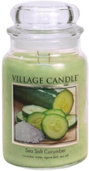Village Candle Duftkerze im Glas, Meeressalz, Gurke, 740 ml, groß