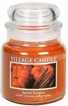 Village Candle Duftkerze im Glas, Duft: Spiced Pumpkin, mittelgroß, 454 g