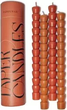 Paddywax Taper - "Red & Terracotta" - Stabkerzen 4er Pack