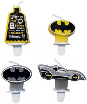 Amscan Batman Party Geburtstagskerzen, Schwarz, 4er-Pack (9915096)
