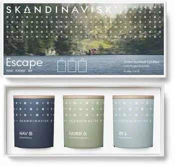 Skandinavisk ESCAPE Mini-Duftkerze Geschenkset 3-teilig 65 g