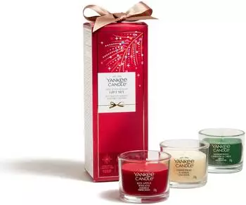 Yankee Candle 3 Glasvotivkerzen &agrave; 37g Geschenkset Weihnachten 2026