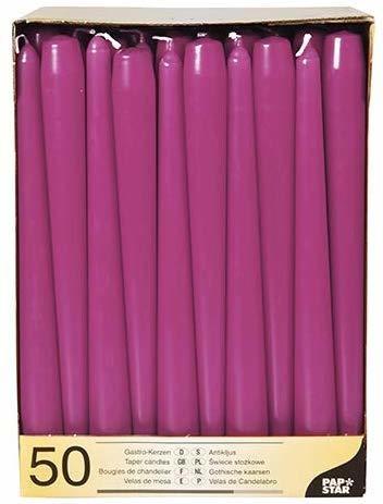 Papstar Leuchterkerzen 2,2x25cm aubergine (Karton) (81114/100)