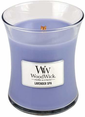 WoodWick Duftkerze im Glas mit Holzdeckel Lavendel und Eukalyptus (92492)
