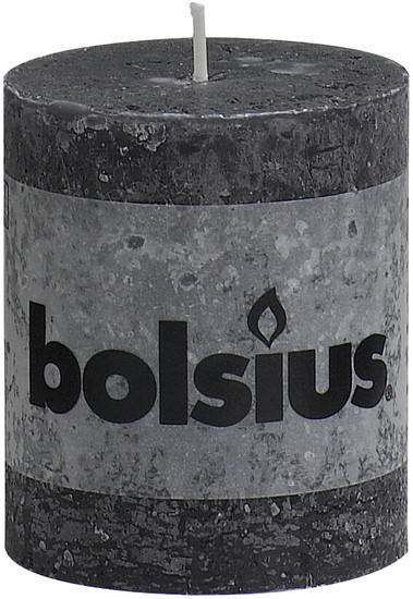 Bolsius Rustic Stumpenkerze 80/68mm anthrazit