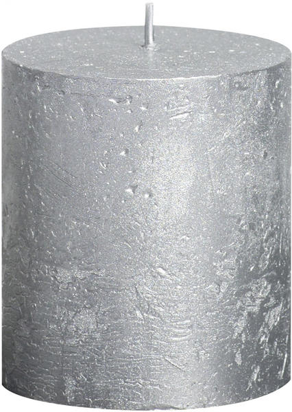 Bolsius Rustic Stumpenkerze 80/68mm metallic silber