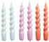 HAY Set of 6 Twisted Candles Pink/Orange/Blue