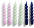 HAY Set of 6 Twisted Candles Lilac/Mint/Blue