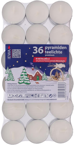 JEKA Pyramidenteelichte Premium (36 Stk.)