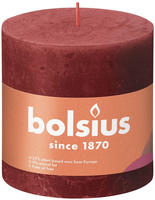Bolsius - Rustik Stumpenkerze Zartes Rot, H&ouml;he 10 Cm, &Oslash; 10 Cm Stumpen- Und