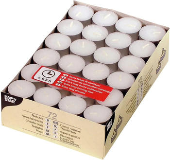 Papstar Teelichte &Oslash;39x17,5mm 72er wei&szlig;
