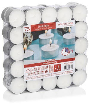 Wiedemann Kerzen Flatpack Teelichte 4h 15x37,5mm 75er weiß (569001.04)