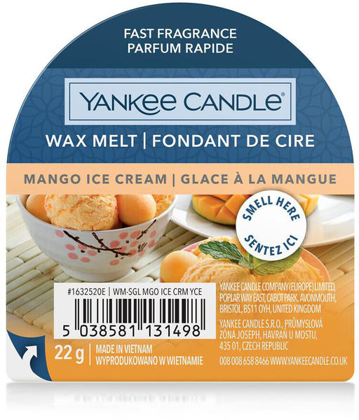 Yankee Candle Wax Melt Mango Ice Cream 22g