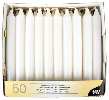 Papstar Tafelkerzen 13800 weiß 50-Stk.