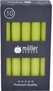 M&uuml;ller Kerzen Tafelkerzen 175/20 10er Pack hellgr&uuml;n (2221752276 )