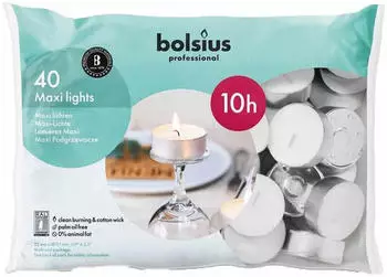 Bolsius Maxi lights 5,7x2,2cm 40-STk wei&szlig; (103431104800)