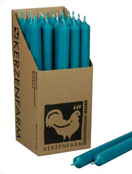 Kerzenfarm Hahn Stabkerze 250x22mm türkis