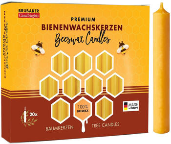 Brubaker Baumkerzen 100% Bienenwachs 20 Stk.