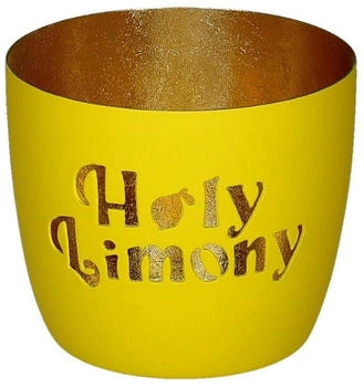 Gift Company Madras Windlicht M Holy Limony neon gelb/gold 8,5cm
