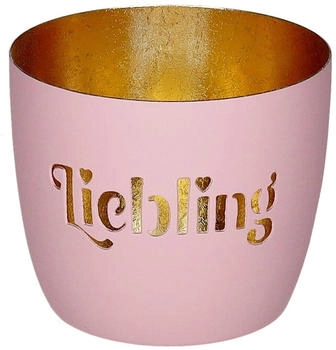 Gift Company Madras Windlicht M Liebling rosa/gold 8,5cm