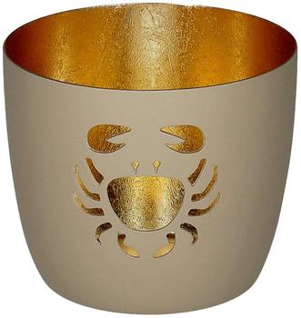 Gift Company Madras Windlicht M Krabbe sandstone/gold 8,5cm