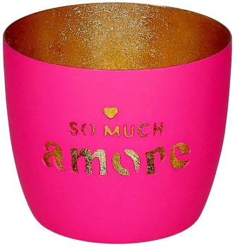 Gift Company Madras Windlicht M So much amore hot pink/gold 8,5cm