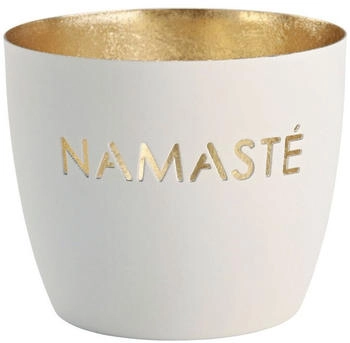 Gift Company Madras Windlicht M Namaste weiß/gold 8,5cm