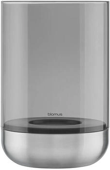 Blomus CALMA Laterne stainless steel matt glass smoke L 22,5cm
