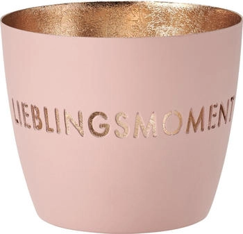 Gift Company Madras Windlicht M Lieblingsmoment blush/gold 8,5cm