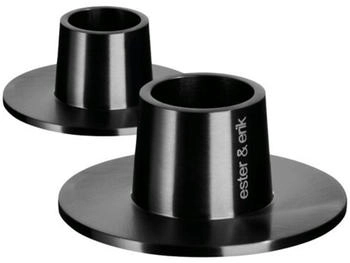 Ester & Erik Kerzenhalter für Peitschenkerzen, ⌀ 6 cm, schwarz / matt (2er-Set)